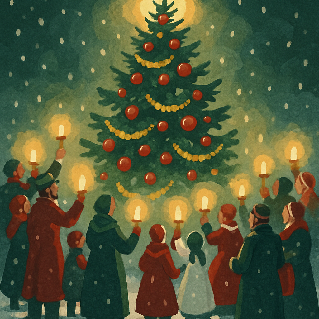 Lanterns At The Fir Numbered painting kits