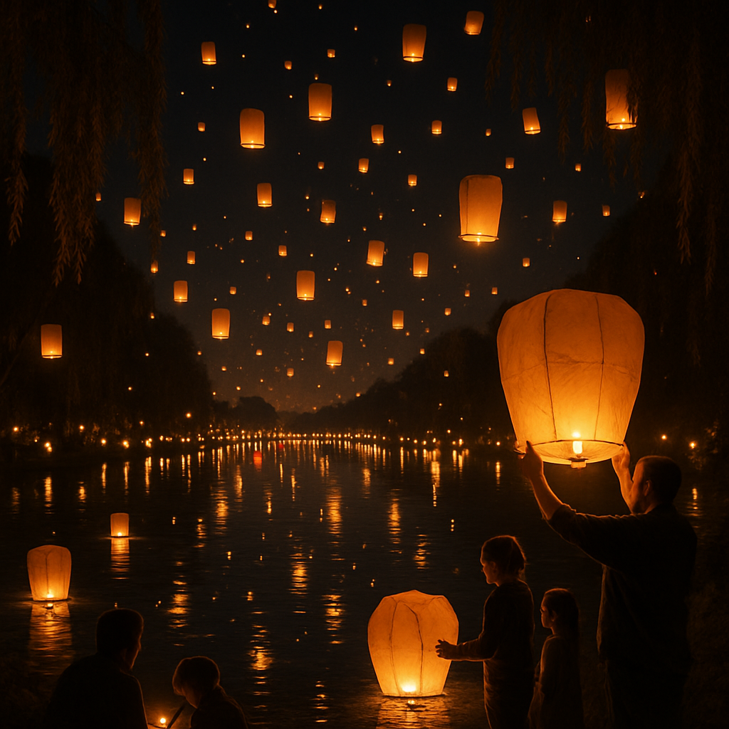 Lantern Festival Sky Release DIY paint by numbers