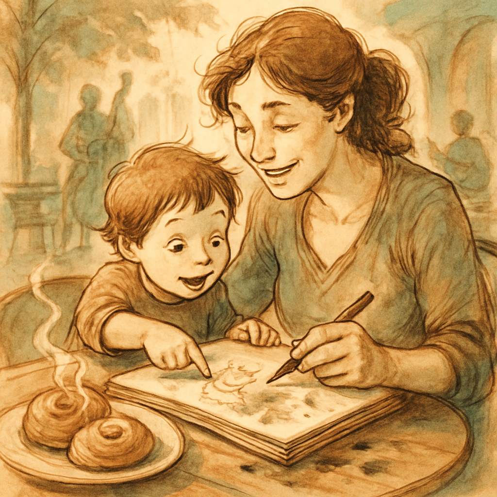 Sketching Memories At A Cafe Table Paint by numbers kits