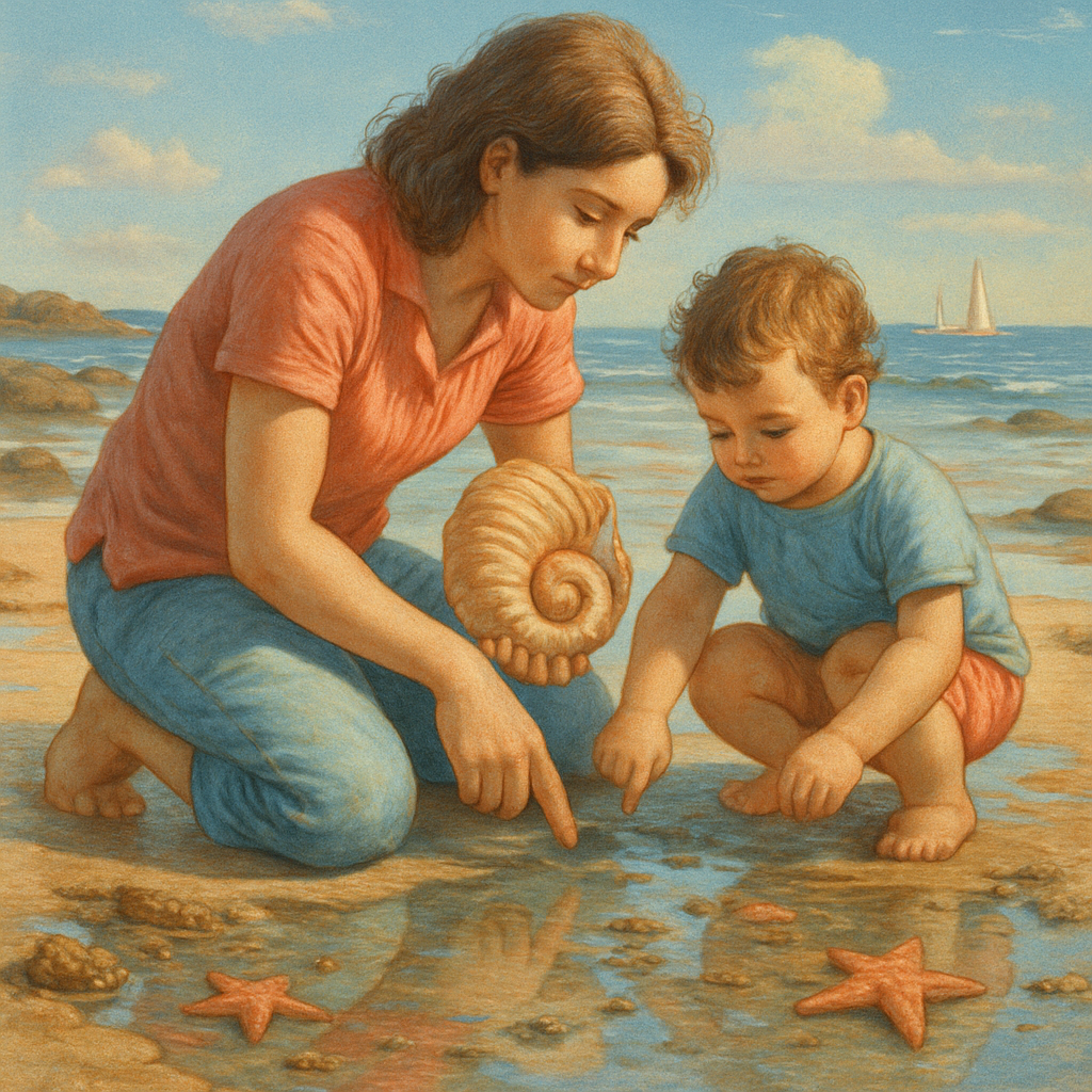 Seaside Shell Collecting Duo paint by number