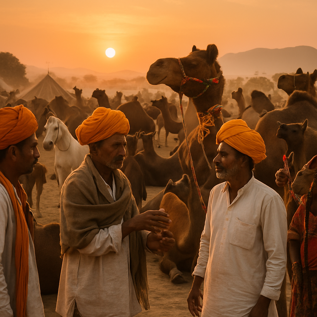 Pushkar Camel Fair Sunset Gathering Numbered painting kits