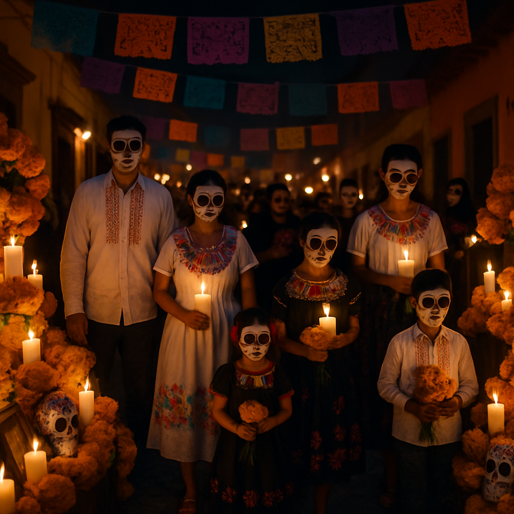 Day Of The Dead Procession At Night painting number kit