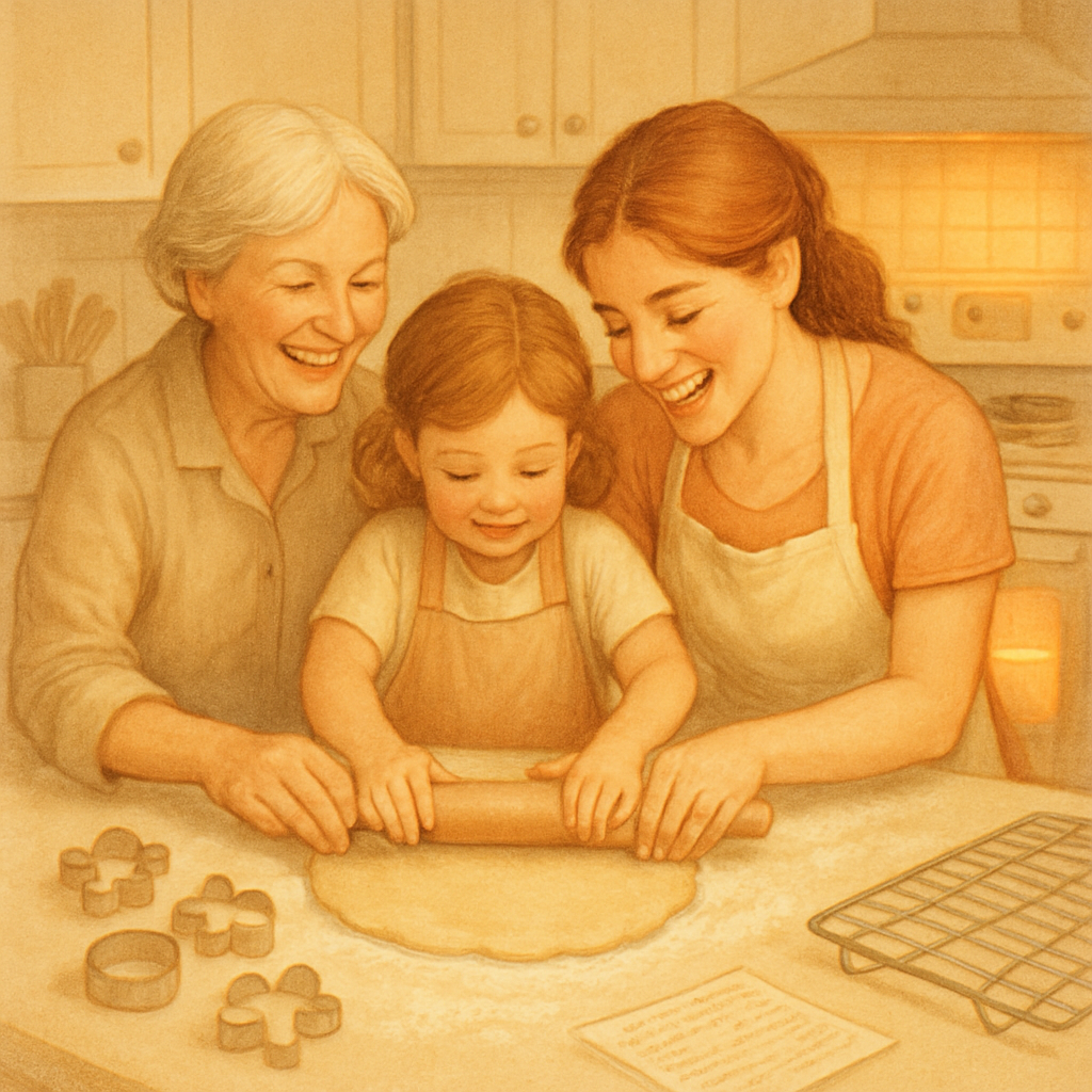 Learning To Bake With Grandma And Mom DIY paint by numbers