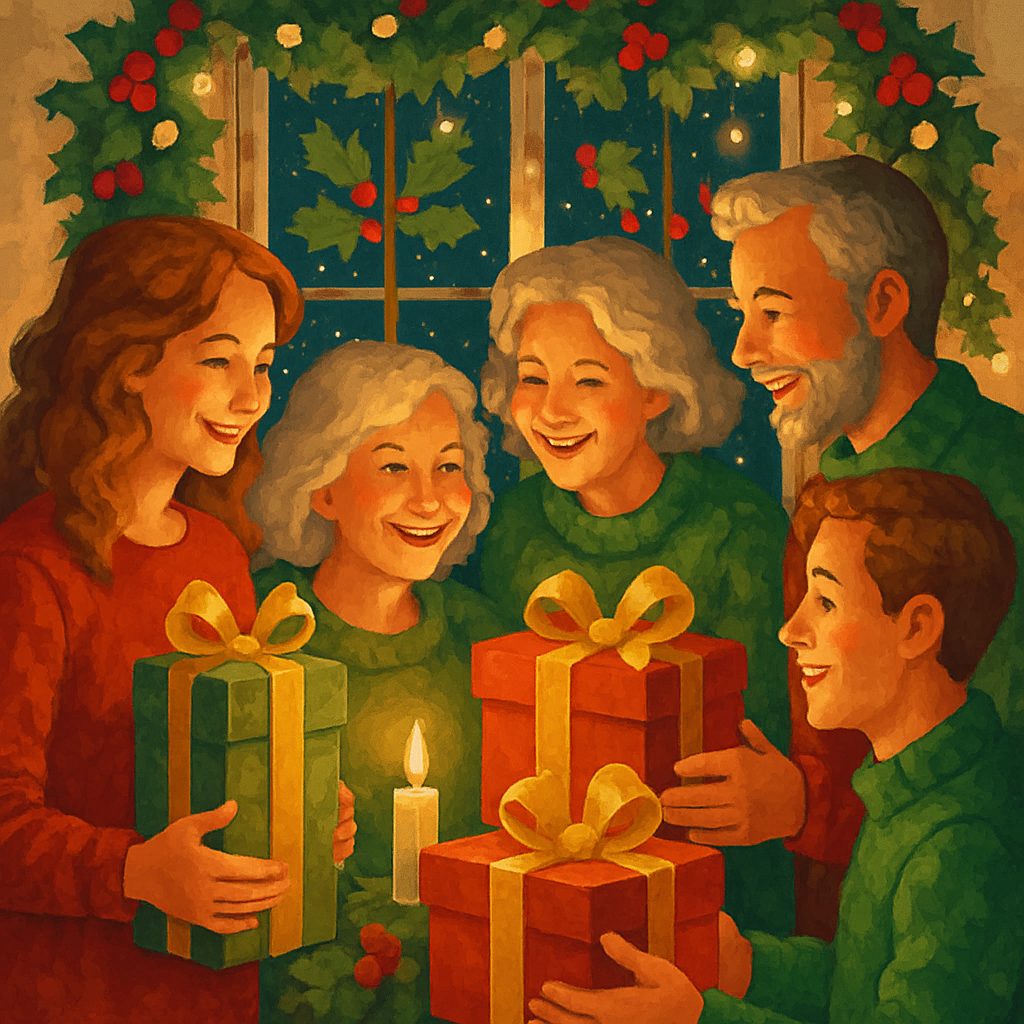 Ribboned Gift Exchange Number painting