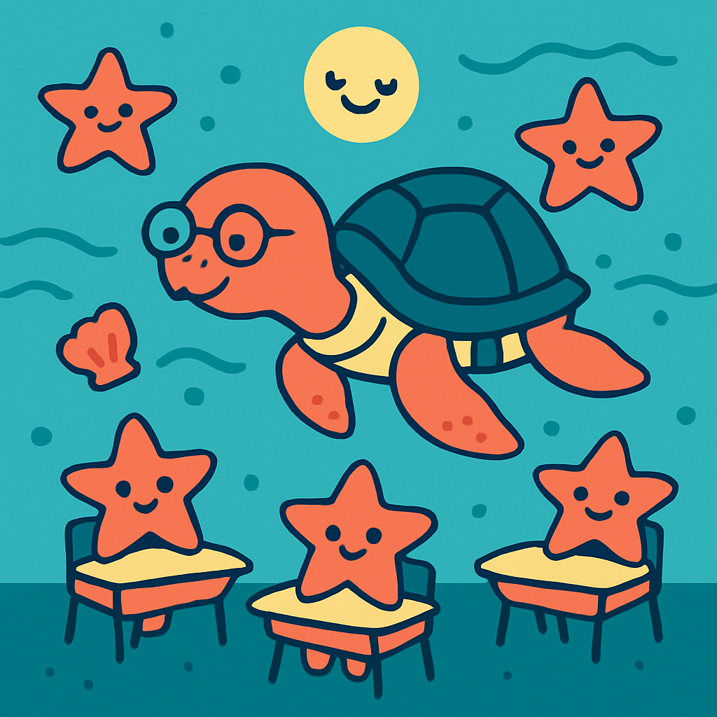 Stargazer Sea Turtle School Numbered painting kits