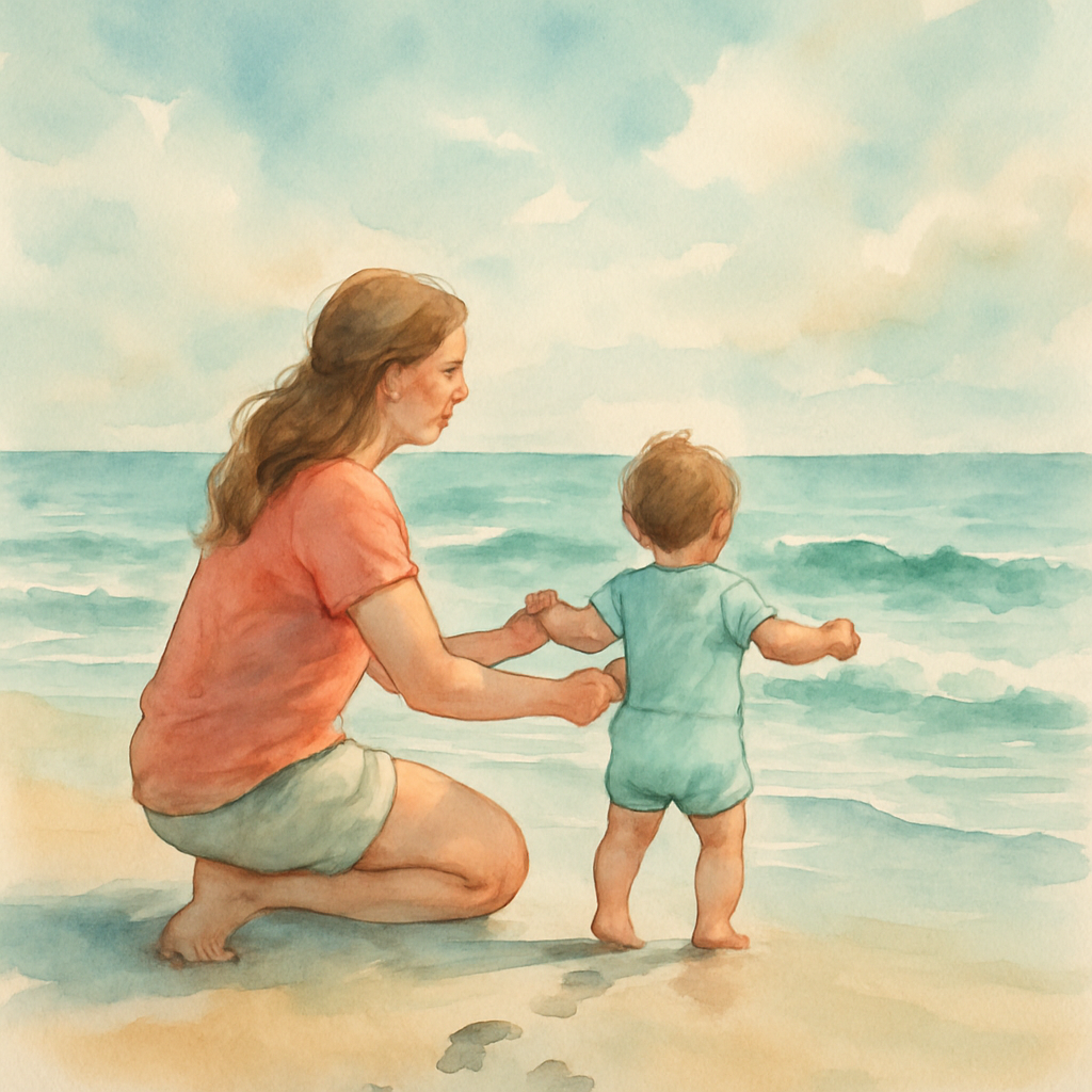 First Steps On The Shore paint by number