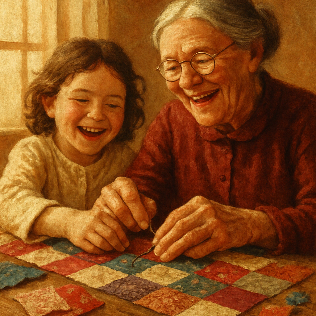 Grandmother And Grandchild Quilt paint by number