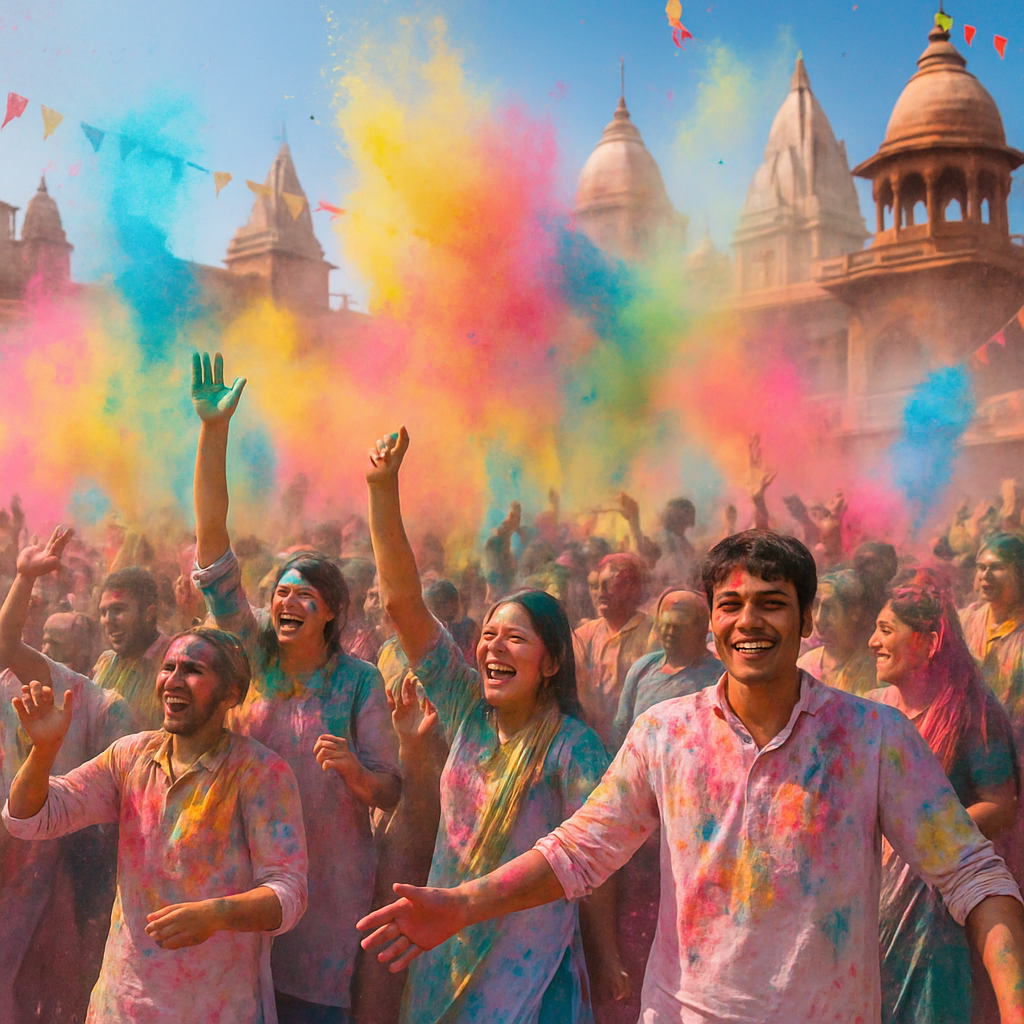 Holi Festival Colors In Vrindavan Paint by numbers art