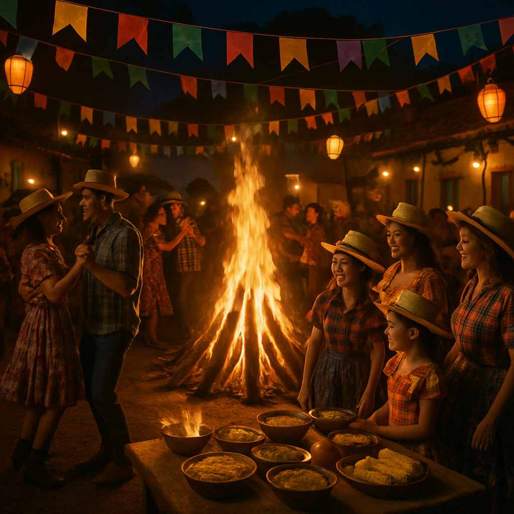 Brazil Festa Junina Bonfire Night Number painting