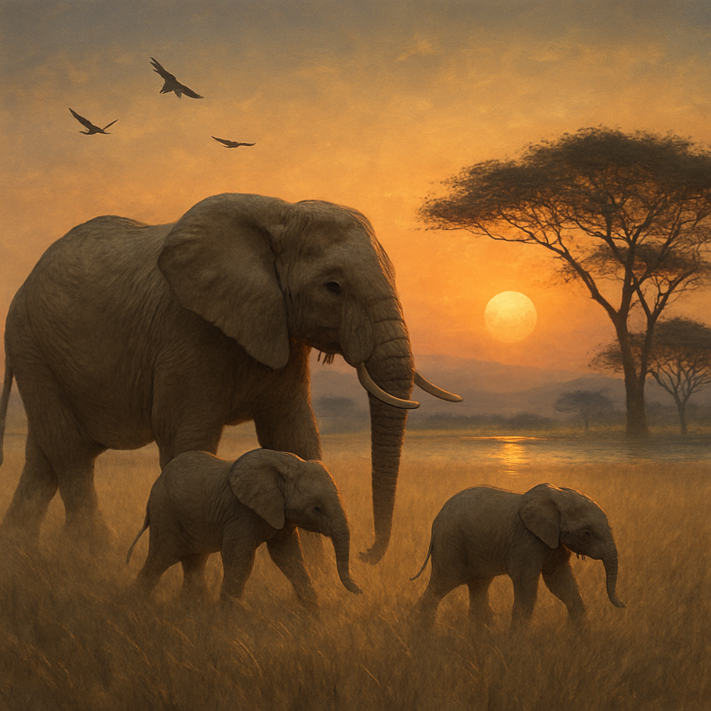 Elephant Savannah Reverie paint by number