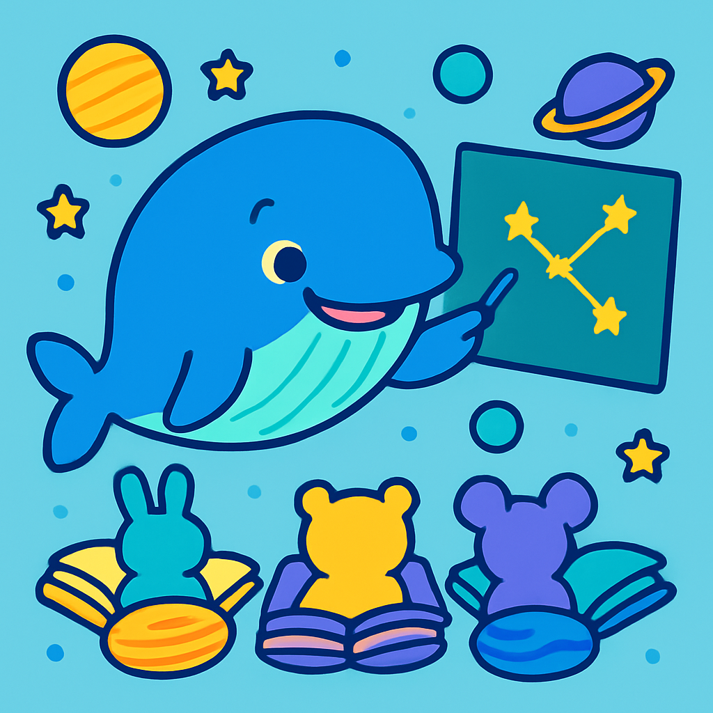 Starry Whale Classroom Paint by numbers art