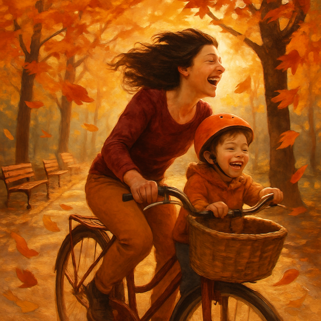 Bicycle Ride Through Autumn Park painting number kit