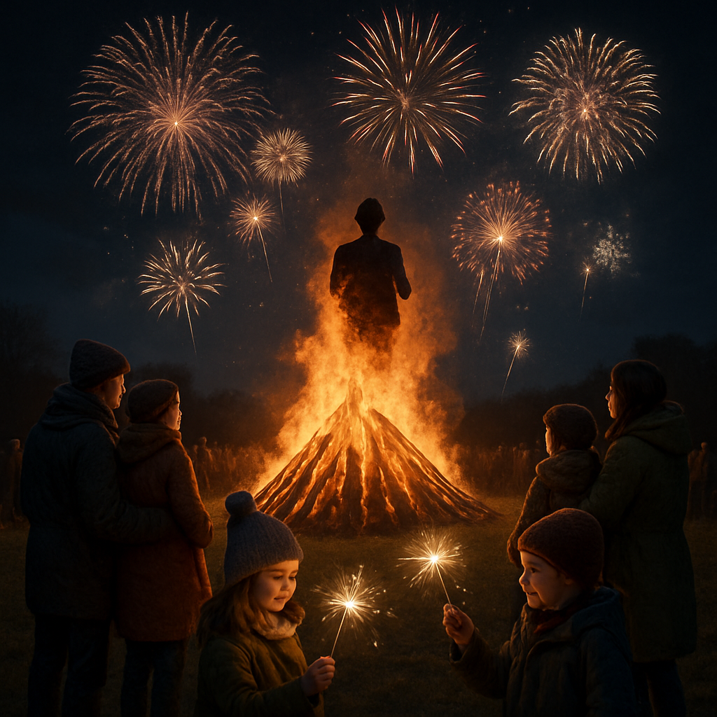 Guy Fawkes Bonfire Night Paint by numbers art