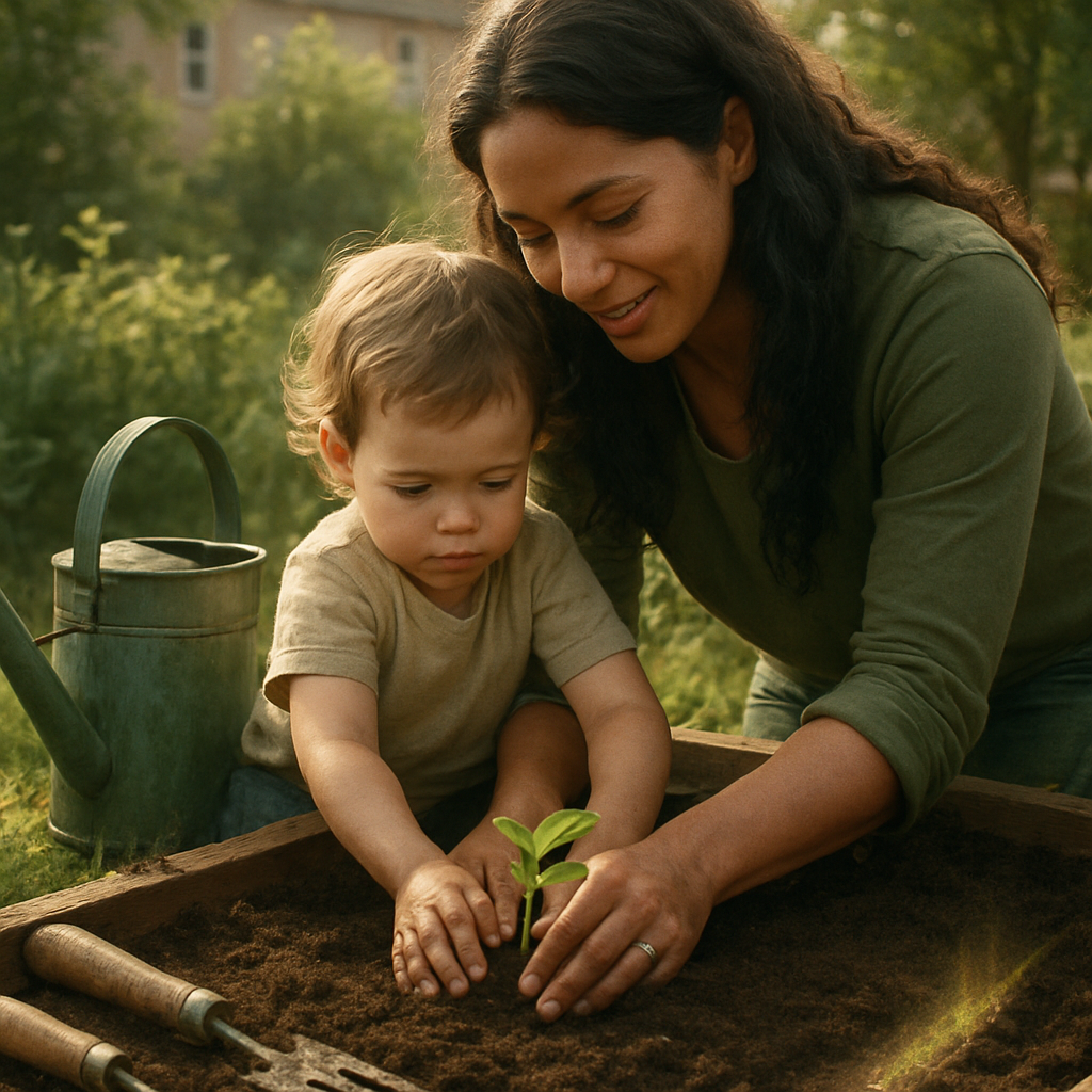 Mother And Child Planting Hope DIY paint by numbers