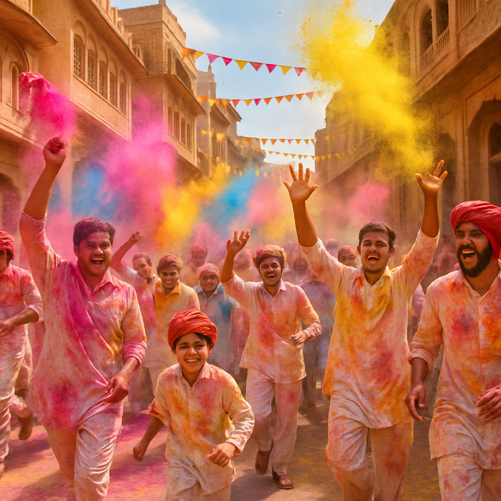 Holi Festival In Jaipur Painting by numbers kit