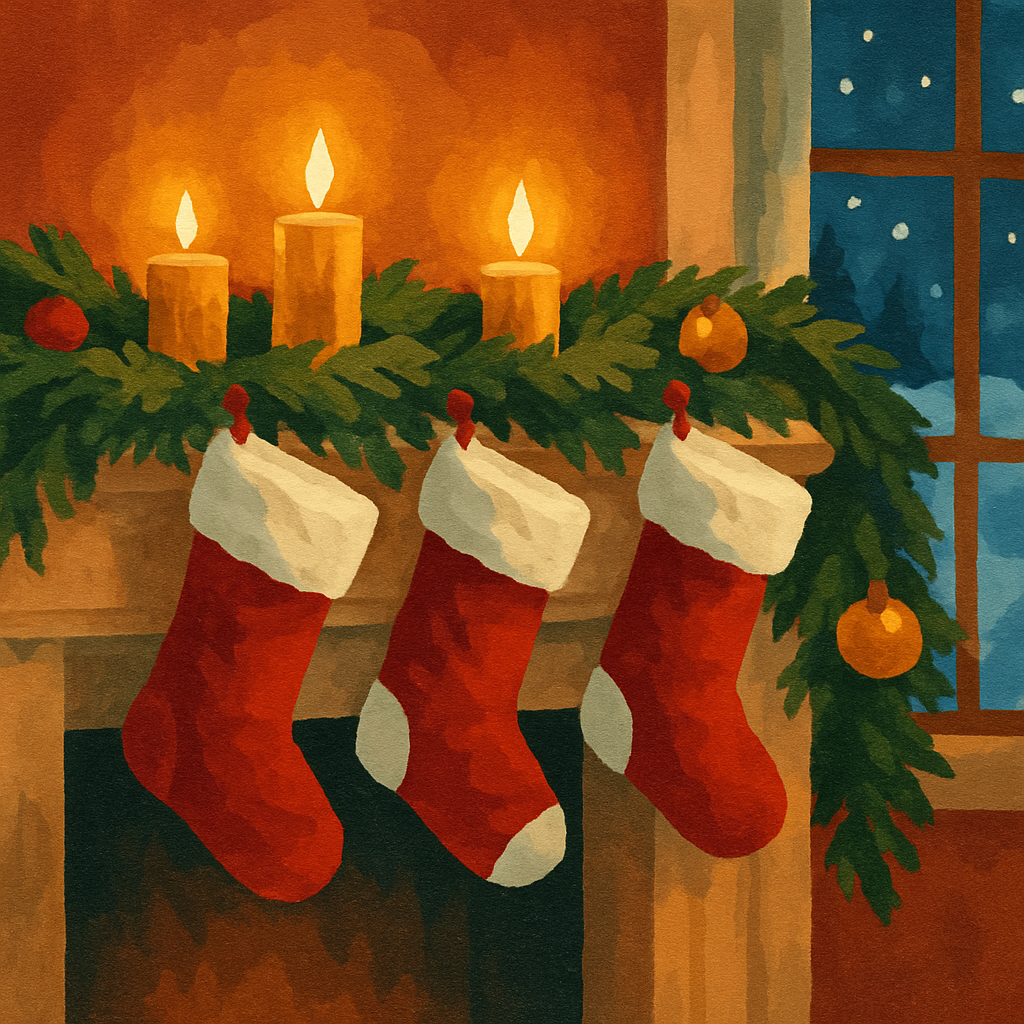 Silent Night Stockings paint by numbers