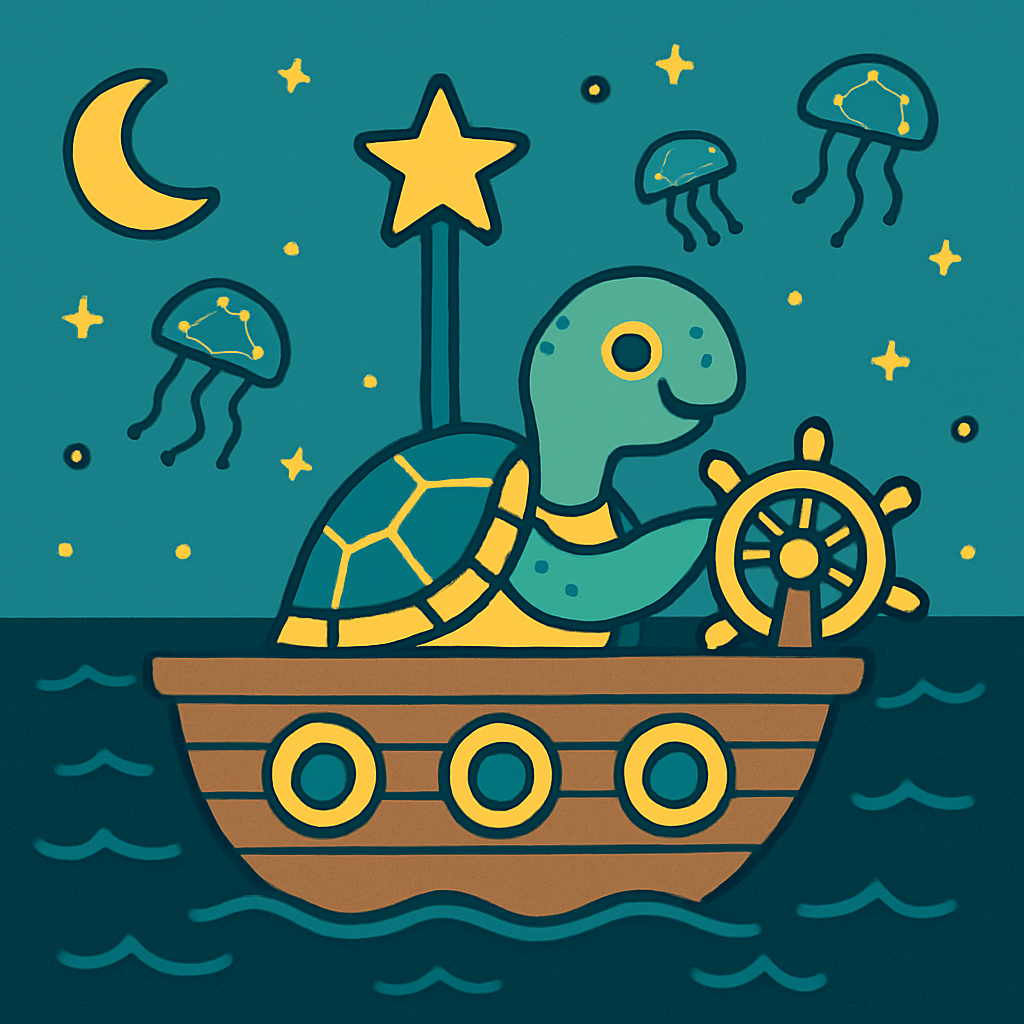 Starship Sea Turtle DIY paint by numbers
