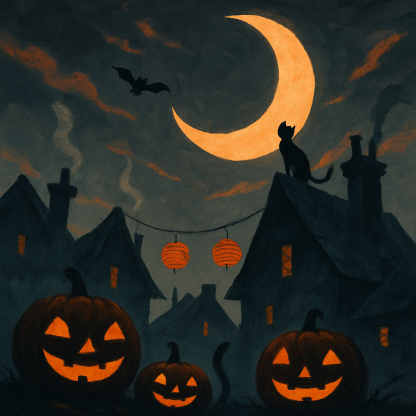 Halloween Moonlit Mischief paint by color