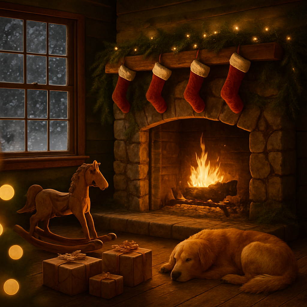 Christmas Hearth Glow paint by number