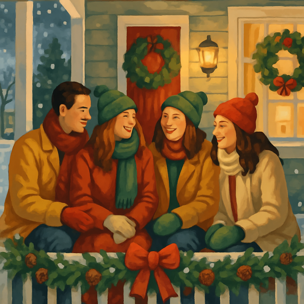 Pinecone Porch Gathering Painting by numbers kit