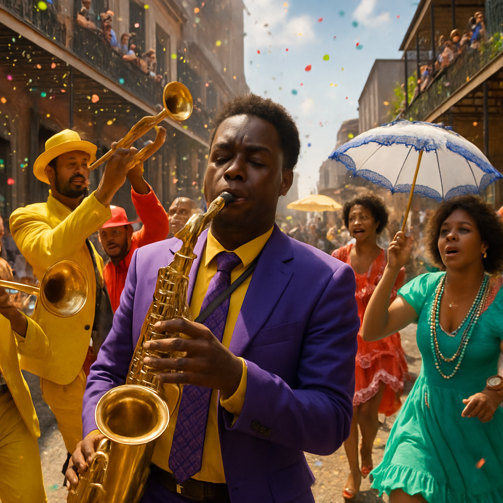 Mardi Gras Second Line Brass Band Paint by numbers art