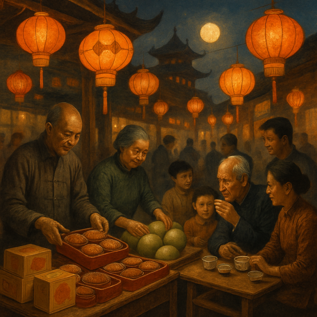 Chinese Mid-Autumn Mooncake Market Numbered painting kits