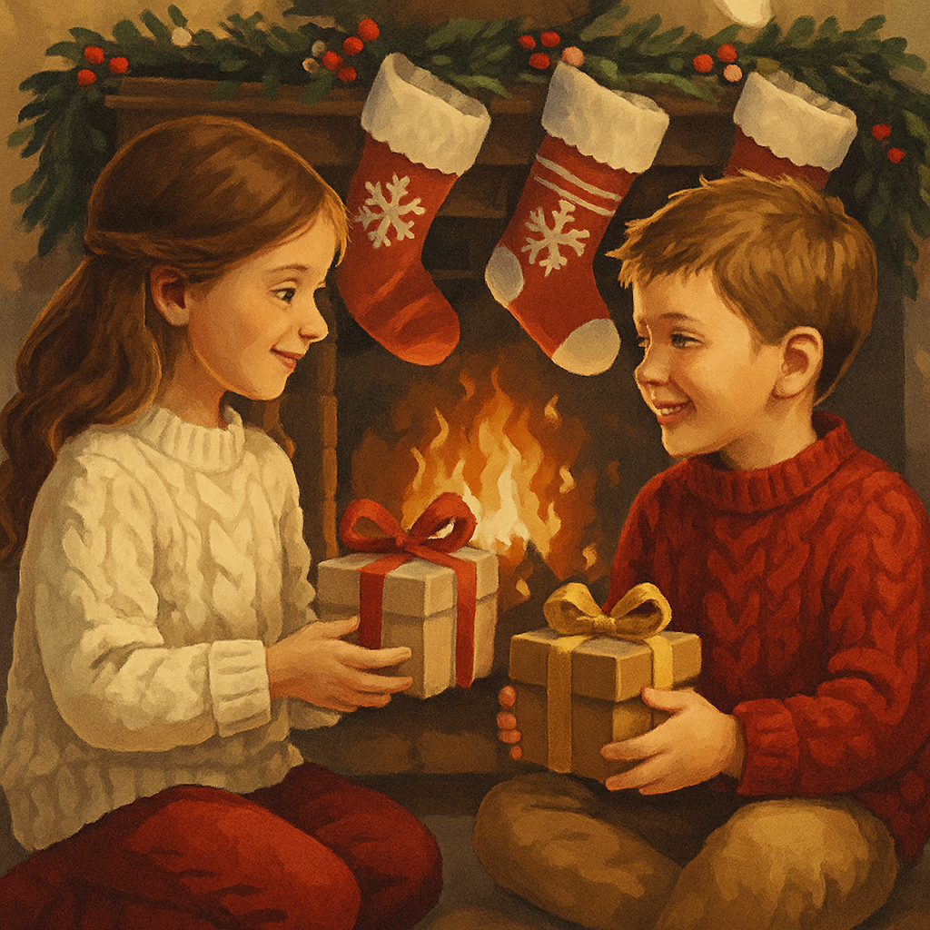 Firelight Stocking Swap paint by number