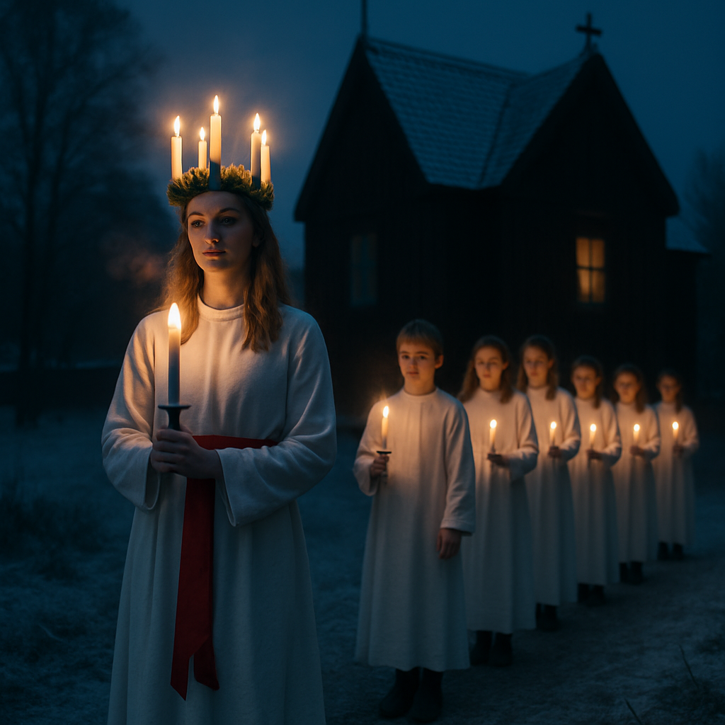 Feast Of Saint Lucia Candle Procession Numbered painting kits