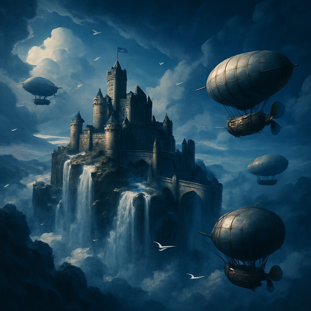 Fantasy Skyborne Citadel paint by number
