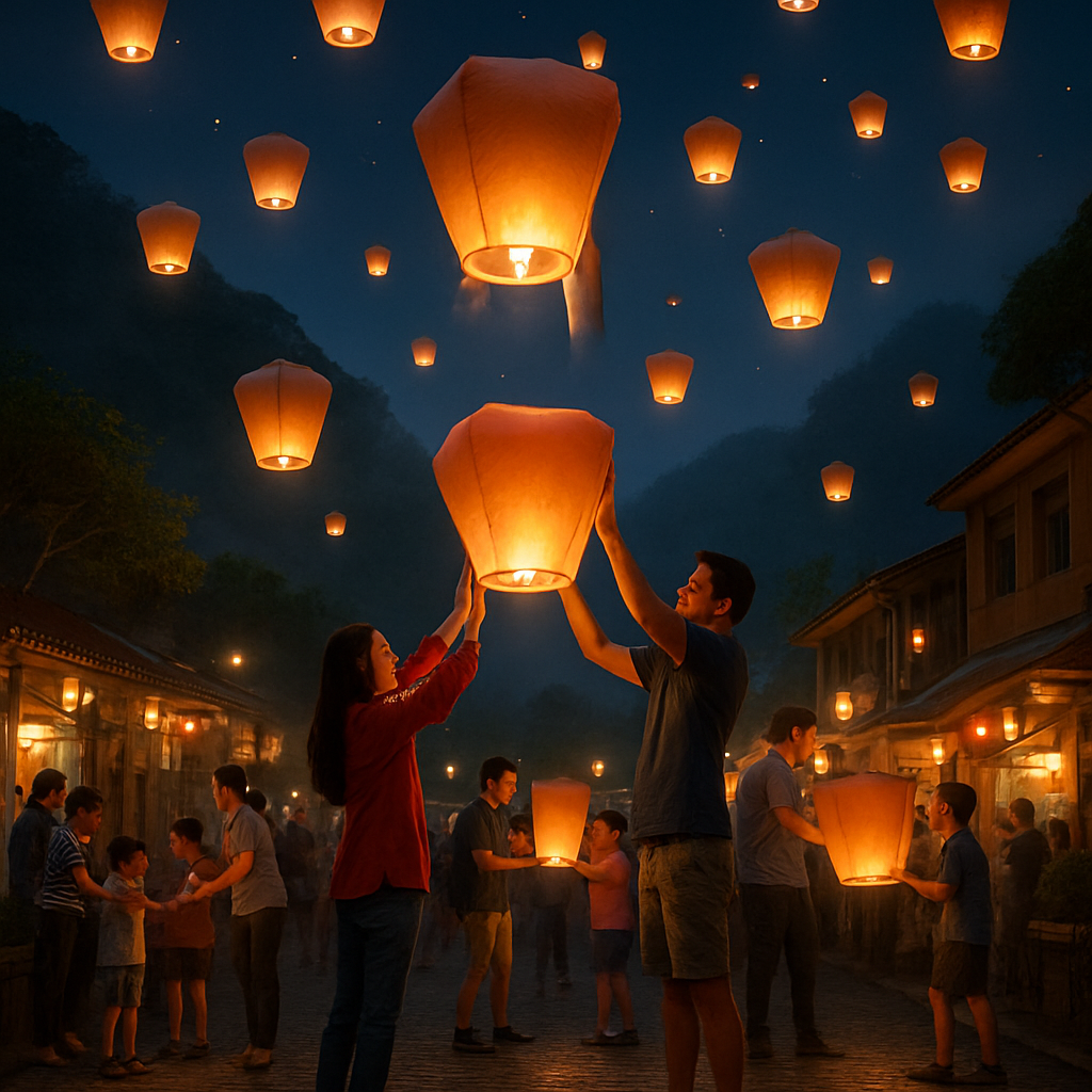 Colorful Lantern Festival In Taiwan Number painting