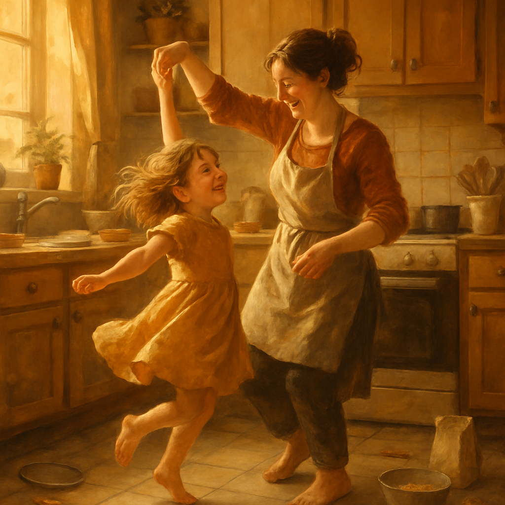 Evening Dance In The Kitchen paint by color