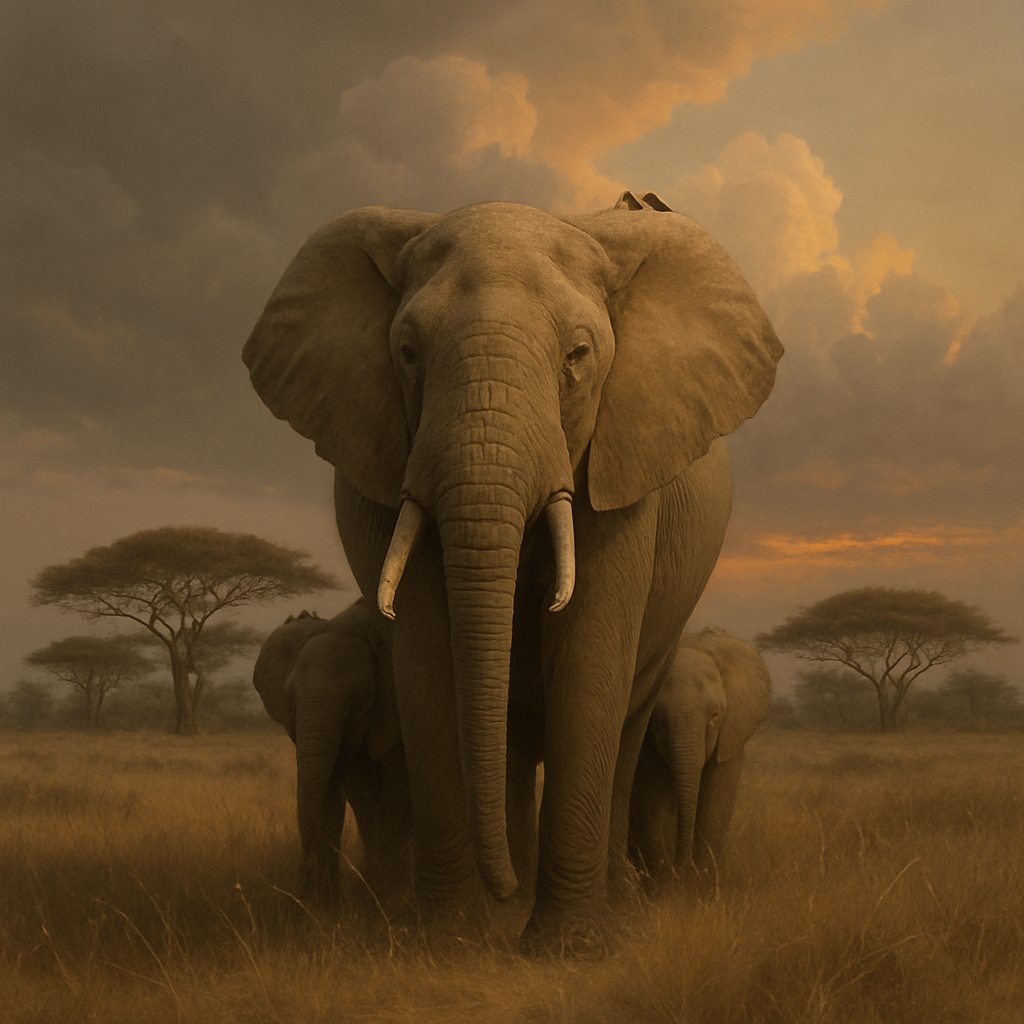 Elephant Savannah Guardian Paint by numbers art