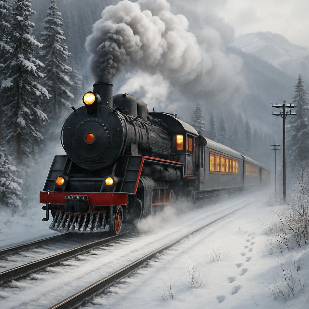 Train Winter Express paint by color