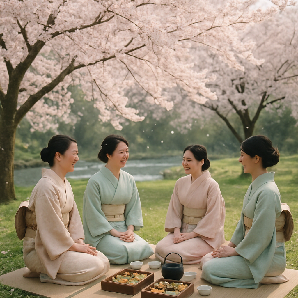 Hanami Cherry Blossom Picnic In Japan paint by number
