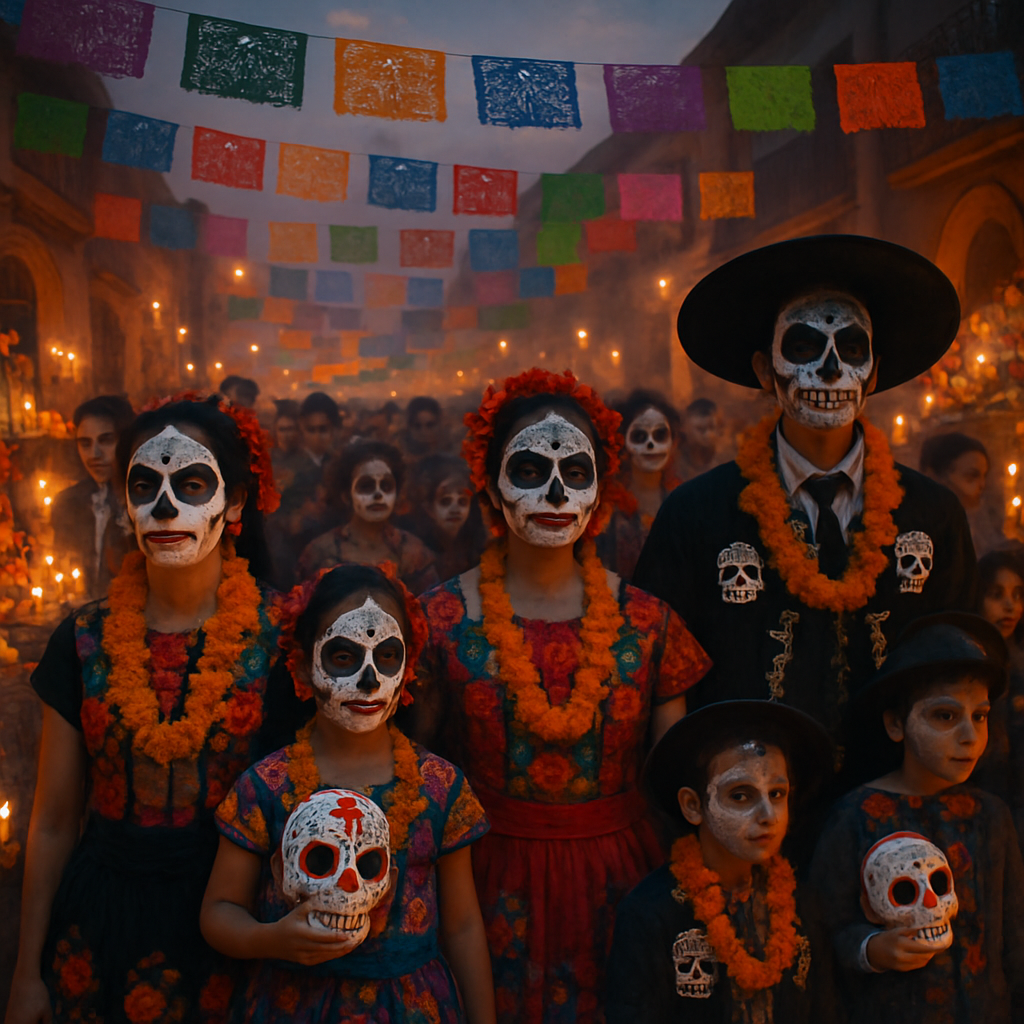 Day Of The Dead Festive Street Procession paint by numbers