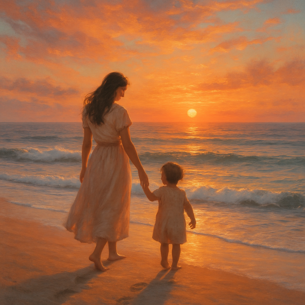 Evening Stroll By The Seaside Number painting