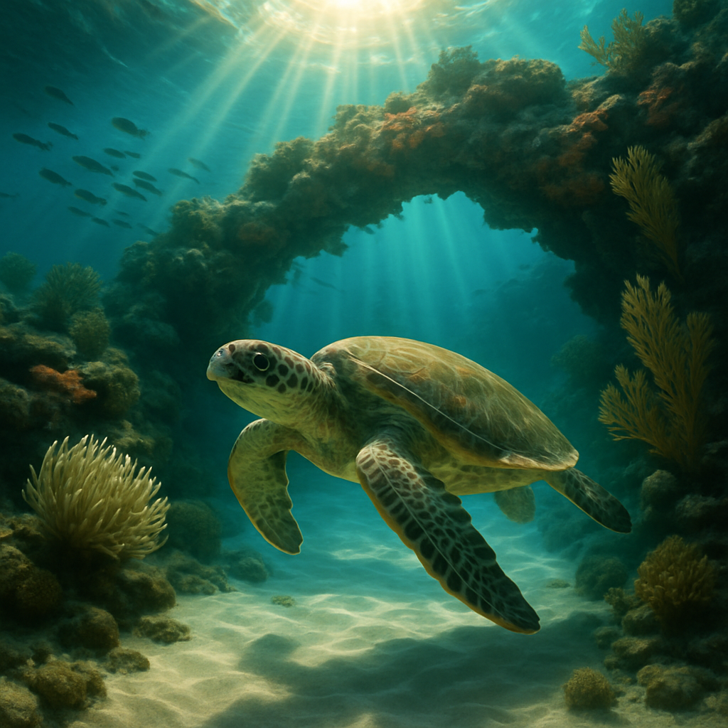 Sea Turtle Reef Passage DIY paint by numbers