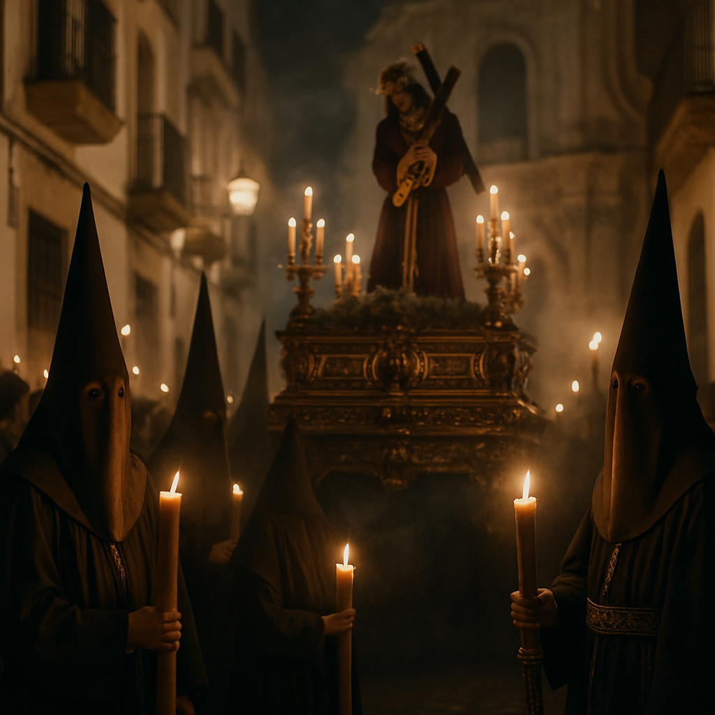 Semana Santa Procession Candlelit Numbered painting kits