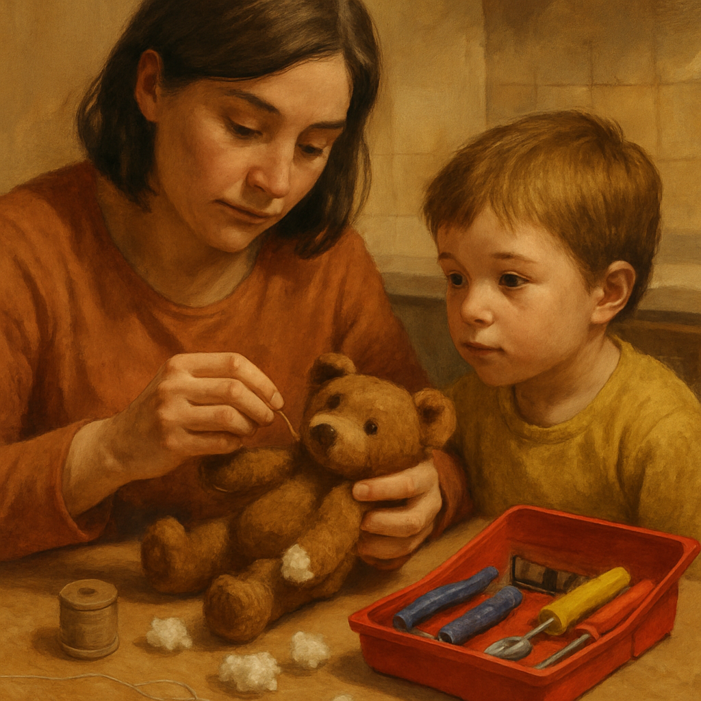 Repairing A Broken Toy Number painting