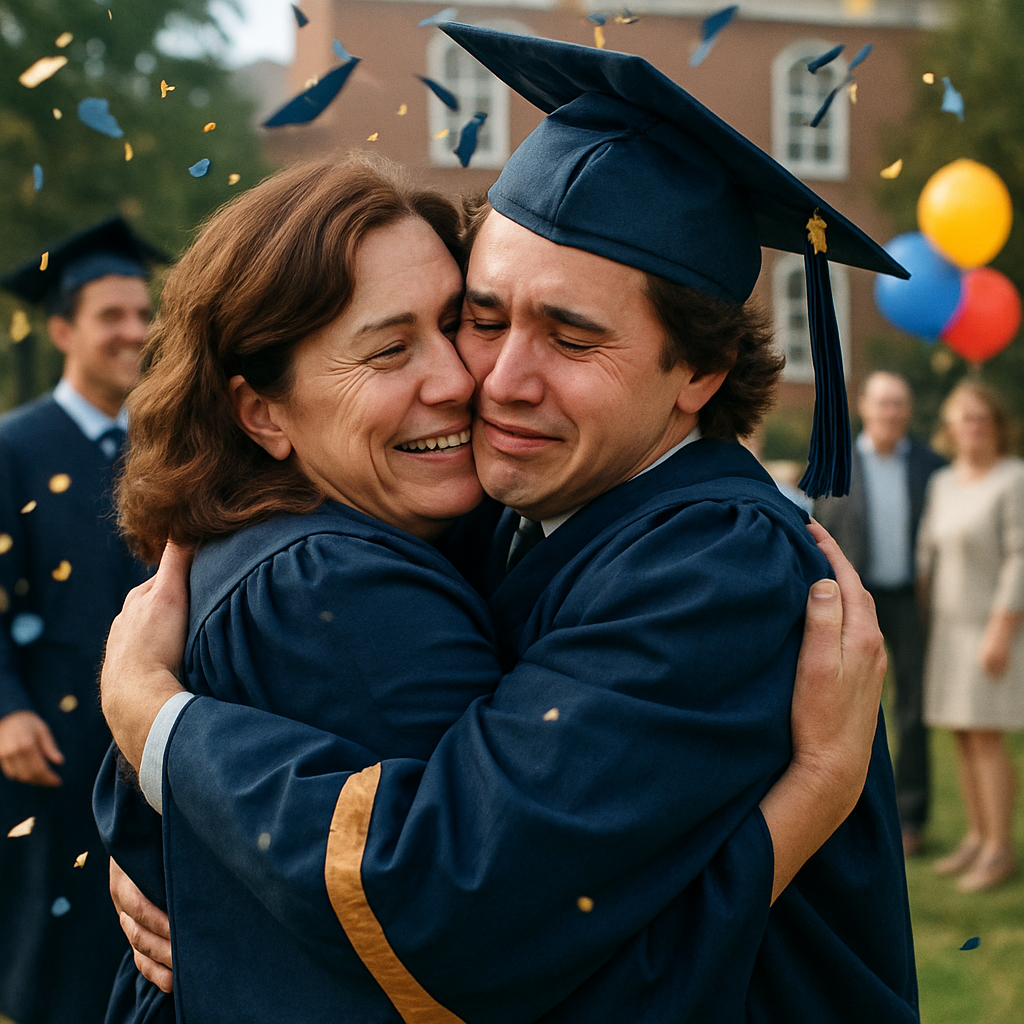 Graduation Cap Toss Hug paint by numbers