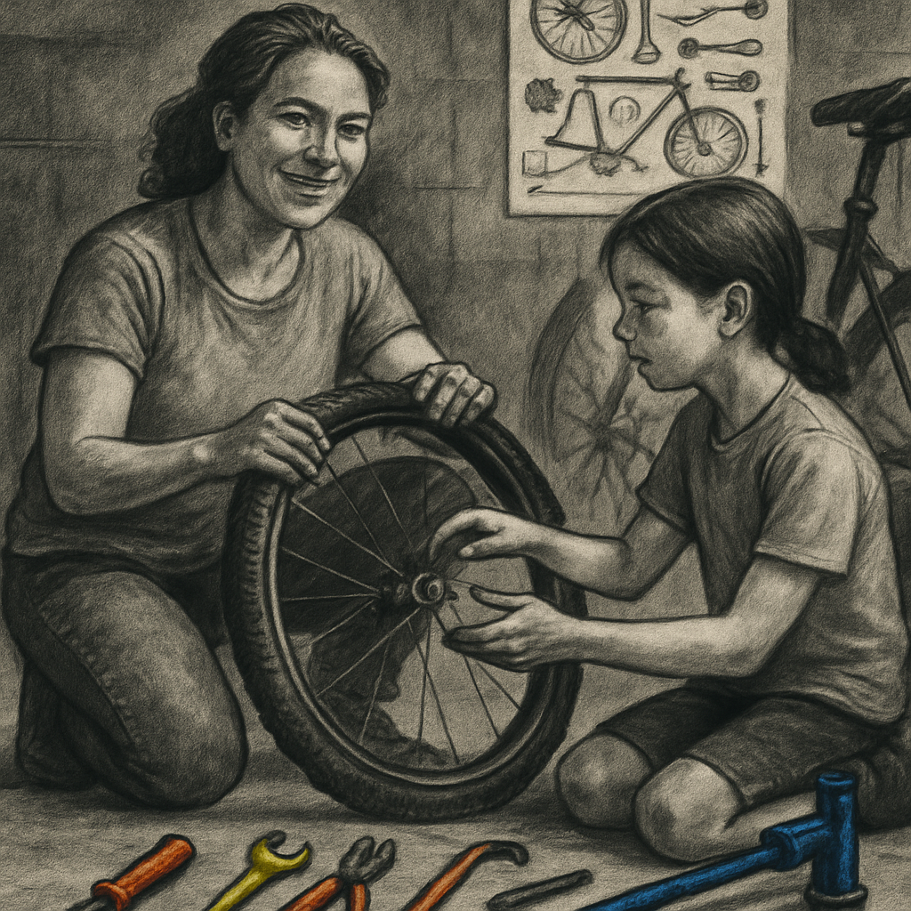Bike Repair Garage Lesson Painting by numbers kit