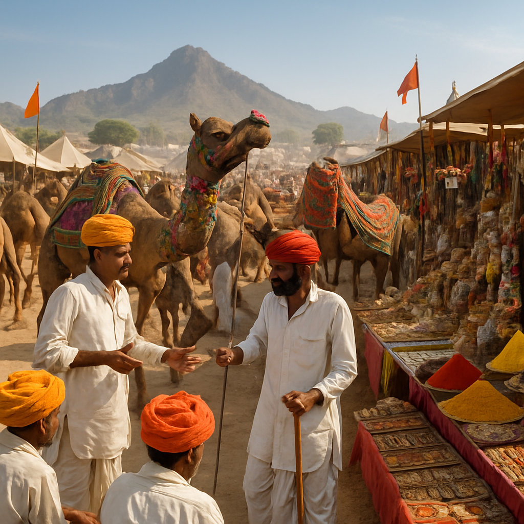 Pushkar Camel Fair In Rajasthan Market Paint by numbers kits