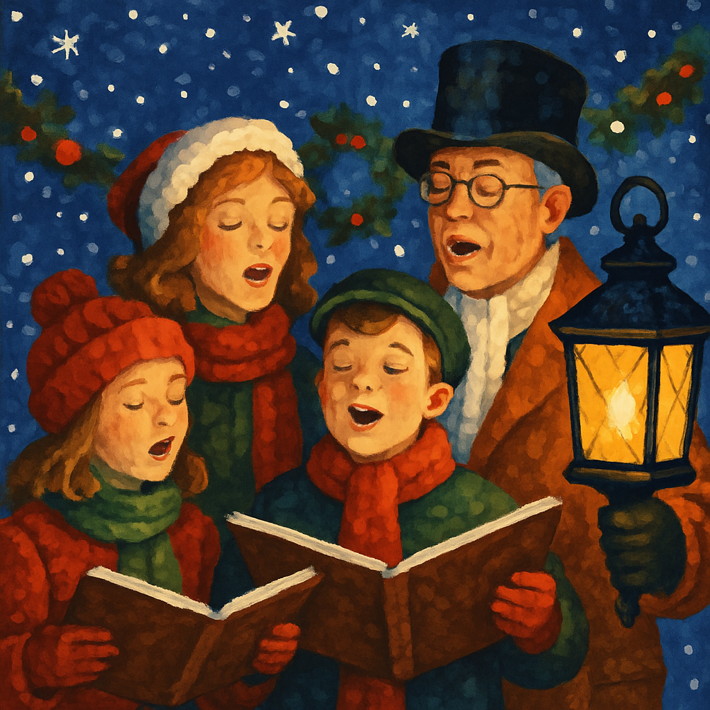 Starry Night Caroling Number painting