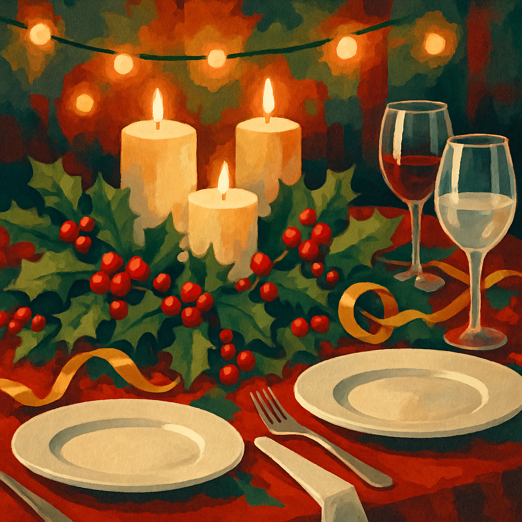 Festive Ribbon Feast painting number kit