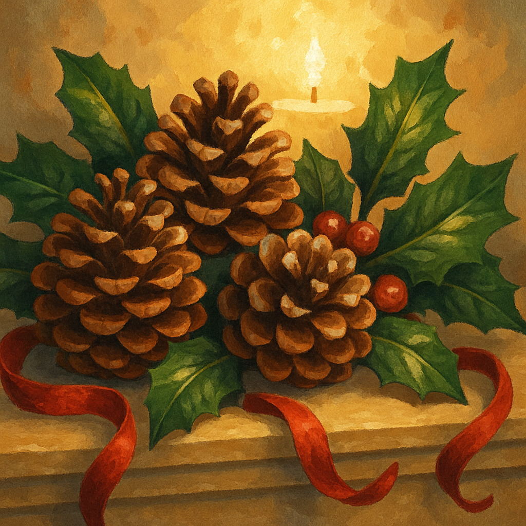 Pinecone And Ribbon Magic Paint by numbers kits