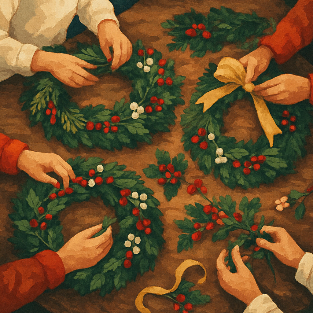 Wreath-Making Delight Paint by numbers art