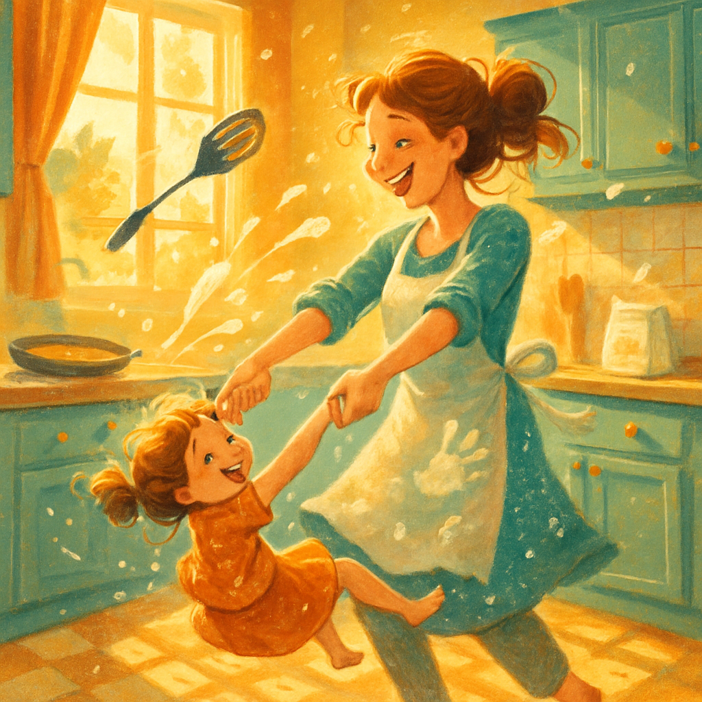 Kitchen Dance And Flour Laughs Number painting