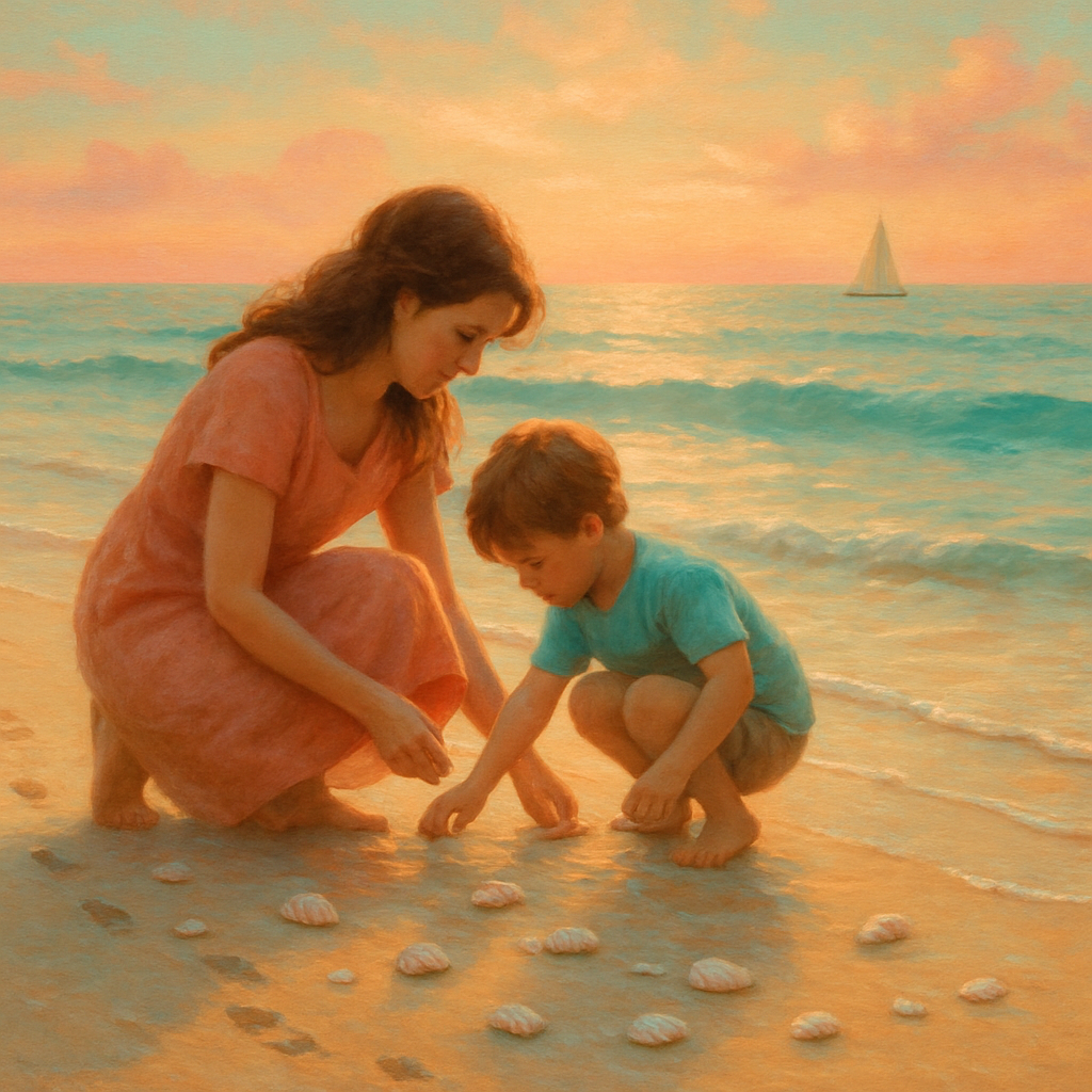 Sunset Beach Shell Collection paint by number