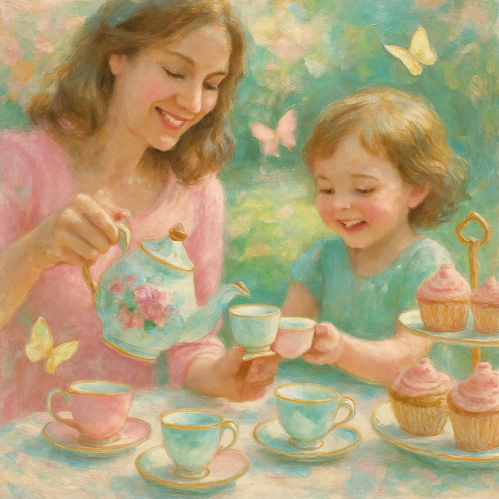 Garden Tea Party With Mom painting number kit