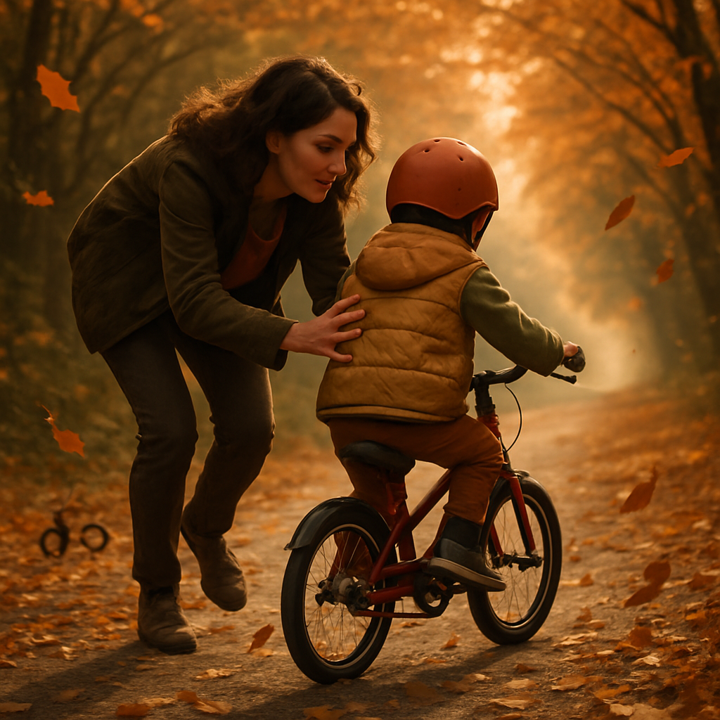 Biking Through Autumn Leaves Paint by numbers kits